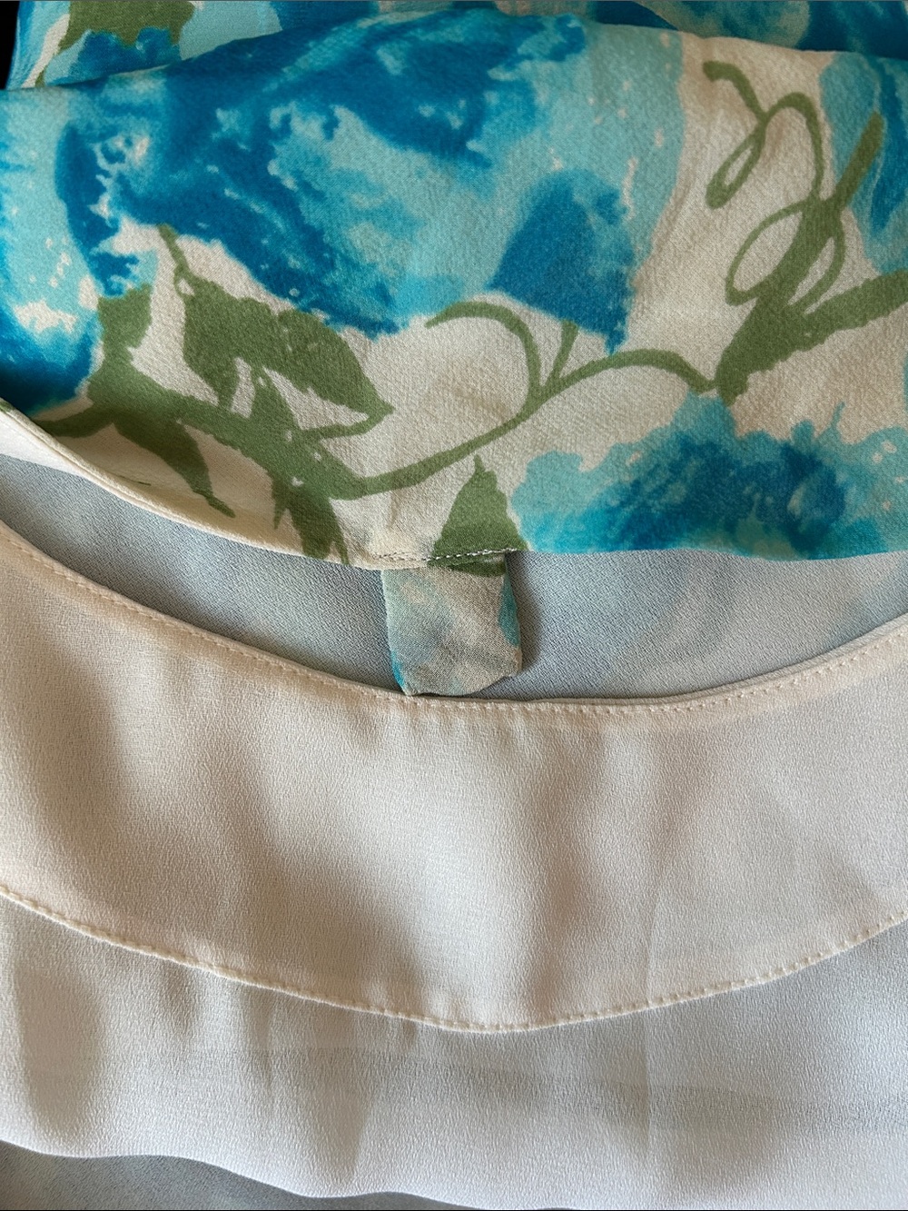 Ann Taylor Vintage Blue Silk Floral Slip Midi Dress size 6P - Picture 12 of 13